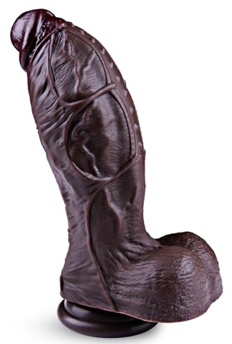 Dildo negro de silicona 6,7 cm, 17,5 cm pequeño dildo anal realista con ventosa, plug de pene ancho para estimular el punto G y la próstata, apto para hombres, mujeres y principiantes