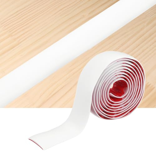 sourcing map Floor Transition Strips, 2m x 4cm(LxW) Self Adhesive Vinyl Flooring Edging Trim PVC Flooring Flat Divider Strip Cover Strips for Joining Floor Gaps, White