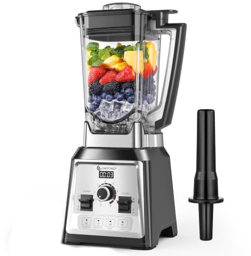 AMZCHEF Standmixer 2000 Watt | 2L Mixer Hochleistungsmixer | Blender mit 8 Einstellbaren Geschwindigkeiten und 4 Vorprogramme für Crushed Ice, Smoothie Maker, Fleisch Mixer | BPA-Freiem
