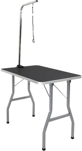 Tomostar Table de Toilettage pour Chien Pliante, Table de Tonte Ajustable pour Chiens Chats 1 Potence