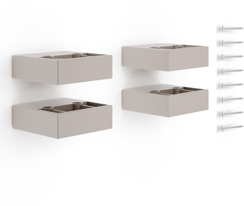 Poliplast - Set da 4 Piedini, Design quadro per Armadio e Soggiorno, Articolo 724, Verniciato a mano, Colore Beige