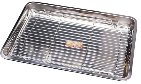 Cooking Plates, Stainless Steel with Cooling Rack, Non-Stick Coated Stainless Steel with Dee Cooling Shelf, Baking Trays for the Oven, For Fruits, Le