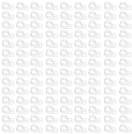 FELTECHELECTR 200 Clip per Luci a Corda con Viti Tipo R da 132 MM Morsetti per Cavi Elettrici in Plastica Bianca Supporti per Gestione Cavi Esterni e Interni Fissaggio Sicuro per