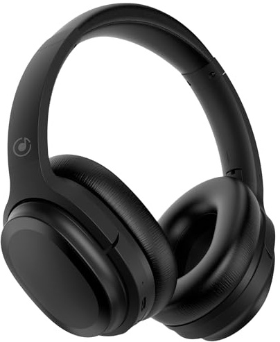 GarageRock SE7D Hybrid Active Noise Cancelling Over Ear Headphones, Wireless headphones with ENC Clear Call, Deep Bass Sound, Bluetooth 5.0, 30Hrs Playtime for Office/Travel, Black