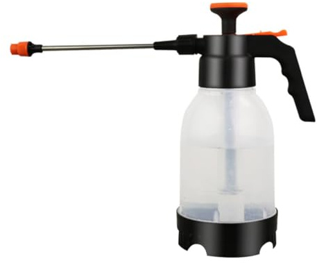 CIYODO Pulvérisateur Manuel Jardin 1,2L Transparent Tige Allongée Orange, Arroseur Portable pour Vaporisation de Fleurs et Arrosage Domestique