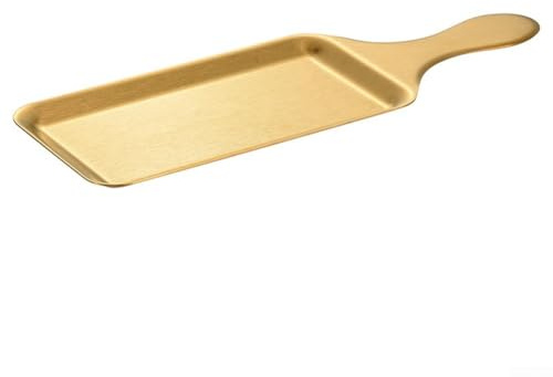 Aprilsunnyzone Plato rectangular de acero inoxidable diseñado para una integración perfecta en el kit de catering y configuración de comedor (30 cm, dorado)