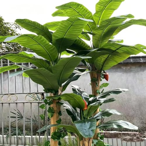 KIBONCY Banano Artificiale Con Tronco Realistico, Grande Pianta Di Palma Tropicale Finta For Soggiorno, Ufficio, Hotel, Decorazione Paesaggistica For Interni Ed Esterni(5mX4.5m)