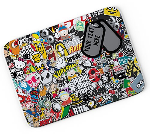 Personalised Mouse Mat STICKER BOMB GRAFITTI SB02 Computer Pad PC Laptop Gamer Work Teacher Gift