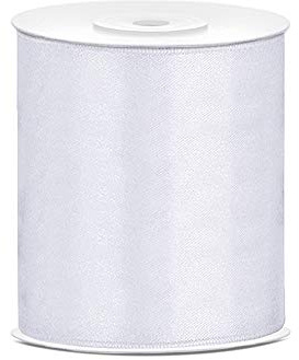 DaLoKu Satinband 6/12/25/38/50/100mm x 25m Geschenkband Schleifenband, Größe: 100mm x 25m, Farbe: Weiß