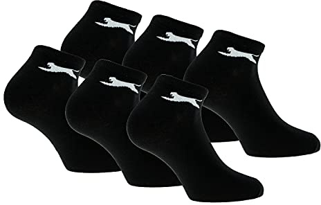 Slazenger 6 Pares Calcetines Sneaker Altura Tobillo, Algodón (Negro, 43-46)