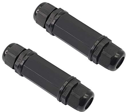 GINTOOYUN-RJ45 Waterproof Connector,Shielded RJ45 Female to Female Outdoor Ethernet Coupler,IP67 LAN Network Extension Adapter for Cat5/5e/6 8P8C -2PCS