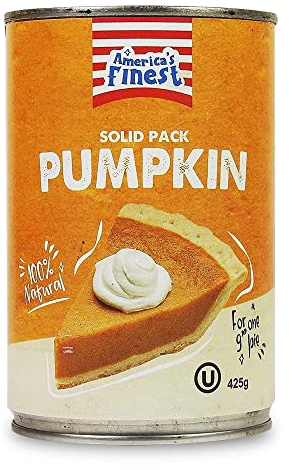 Americas Finest Solide Packung Kürbispüree, 100 % reine Kürbisfüllung, tolles Backen und Suppe, 12 Dosen x 425 g
