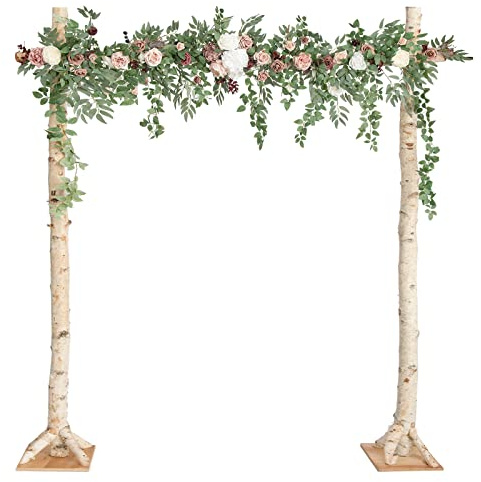 Ling's Moment 6.5FT Backdrop Floral Garland, Spring Artificial Wedding Arch Flowers Pink Decor, Blush Ceremony Reception Hanging Dusty Rose Arbor Arrangement Outdoor Party Swag Home Garden Decorations
