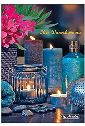Kladde - Notizbuch A5 - 96 Bl.kariert - Candle Dream mit Namensgravur
