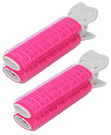 Lockenwickler für dichte Locken - Ohne Styling, Fluffy Lazy Bang Fransen, Haarstyling Zubehör für Damen & Mädchen, Rosa Rot