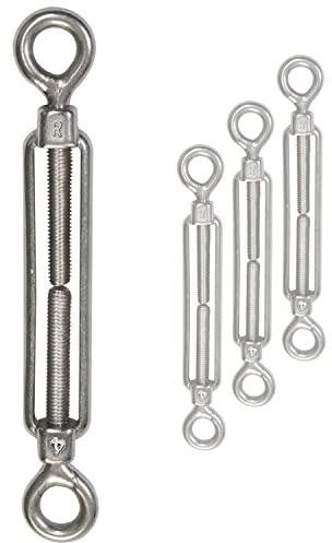 4x Edelstahl Spannschloss Spannschraube Ø4mm M4 V2A Drahtseil 10-14cm 450kg