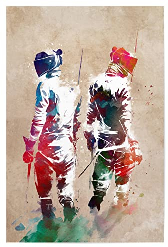 artboxONE Poster 30x20 cm Sport Fechtsportart B hochwertiger Design Kunstdruck - Bild fechten Fechter Fechter