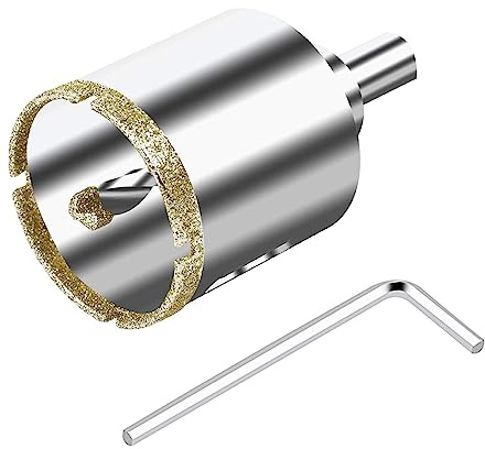 ASNOMY Sierra perforadora de diamante de 45 mm con broca piloto, Cristal Broca Sierra Perforación de punta de diamante con broca guía para vidrio, cerámica, mármol, porcelana, azulejos