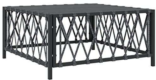Tidyard Garten Couchtisch Beistelltisch Teetisch Gartentisch Kaffeetisch Balkontisch Anthrazit 70x70x34 cm Gewebe