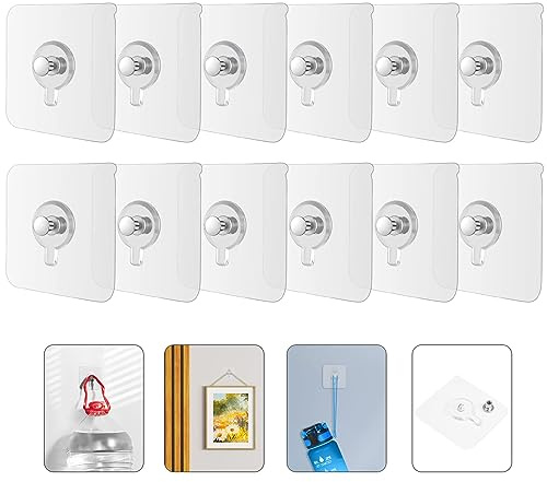 flintronic Bilderhaken Selbstklebend, 32 Stück Transparent Bilder Klebehaken Bildaufhängung Ohne Bohren, Selbstklebende Bildaufhänger für Bilder, Poster, Fotos, Dekorative Gemälde