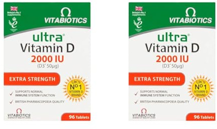 Vitabiotics Ultra Vitamin D Tablets 2000IU Extra Strength - 96 Count (Pack of 2)