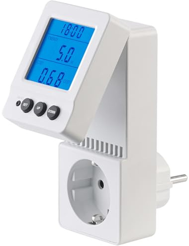 revolt Voltmeter: Digitaler 230-V-Energiekostenmesser mit Aufklapp-XL-Display, 3.680 W (Digitale Stromzähler, Strom-Verbrauchsmesser, Messer)