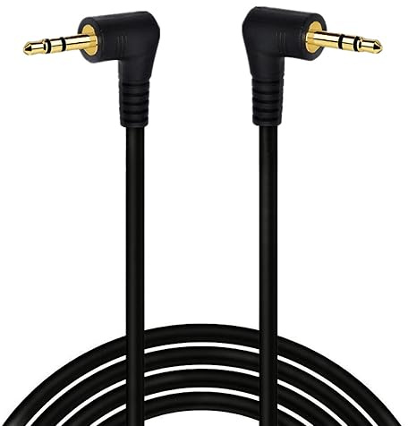 LiKuCo 2.5mm Audio Cable (6FT) - Double Angled Male to Male 2.5mm to 2.5mm Subminiature Stereo Headset Headphone Jack Gold Plated Connector Wire Cord Plug (Angled M to Angled M)