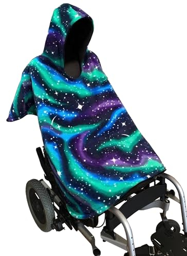 Nosadi Kinder-Rollstuhl-Poncho, Autositz-Poncho, doppellagig, Flanellfutter, Reisen, warm, mit Kapuze, Rollstuhlmantel für Jungen und Mädchen (XL)