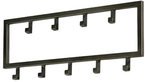 TOJ Living Wandgarderobe - 50CM - 9 Haken - Kleiderhaken - Garderobenhaken - Kleiderhaken wand - Wandgarderobe schwarz - Garderobenstange wandmontage - Wandhaken garderobe - Edelstahl - Schwarz