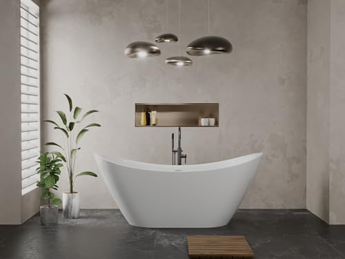 BADLAND Freistehende Badewanne Exclusive Acryl IVAR 180x80 Acryl mit Ablauf Klick-Klack
