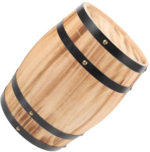 Piccola Botte di Legno Marrone, Decorazione Artigianale Vintage | Barile Legno per Foto e Vetrina, Botti di Legno per Vino, Oktoberfest Party
