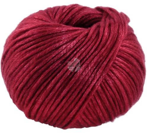LANA GROSSA Lucida | Metallisch glänzende Netzgarnstruktur aus Viskose gefüllt mit Merinofasern | Aus 58% Schurwolle (Merino) & 42% Viskose | 50g Wolle zum Stricken & Häkeln | 100m Garn FB13