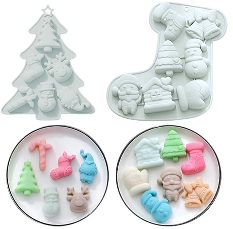 Fyfjur Moul de Noël, 2 pièces, moule à chocolat et silicone