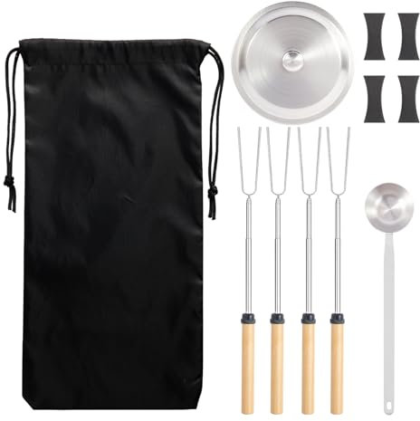 Tabletop Fire Pit Lid and Pellet Scoop Accessory Pack for Solo Stove Mesa.5.3 Fire Pit Lid,Portable Marshmallow Sticks,Stick Rests,Pellet Scoop,Carry Case.Accessories for Table Top Smores Fire Pit