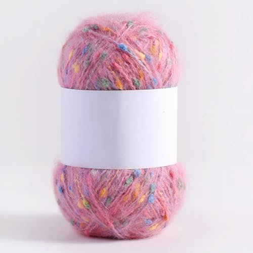 CIVIOOH Mohairgarn mit bunten Punkten, handgefertigt, für Strickschals, Schals, Pullover, Handschuhe, Garn, weiche Fäden, DIY, Handarbeiten, Basteln, Strickzubehör, 50 g