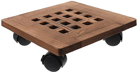 TOGEVAL Massiver Beweglicher Blumentopf-untersetzer Aus Holz Fach Lenkrollen Und Bremse Robustes Pflanzentablett Für Große Kübel rutschfest Und Witterungsbeständig Für Garten Und Innenbere