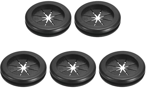 QUARKZMAN 5Pcs Pasacables Arandelas de Goma, Ojales de Cable de Goma de Agujero 35mm, Tapones de Agujero de Doble Cara para Cortafuegos, Proteger Cables Enchufes