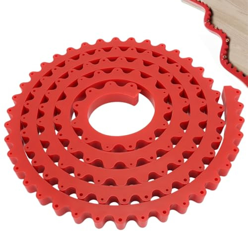 2 m Gabarit de Fraisage de Moulures Courbes Polyvalent, Gabarit Guide Defonceuse a Bois, Gabarit Plan de Travail, Chaîne Dentée Pliable et Fixation Multipoints