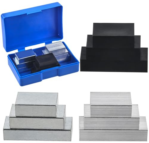Glarks Kit di 9 blocchi cubici di densità da 30/40/50 mm, include blocchi di alluminio, ferro e plastica, attrezzature per cubi di densità con scatola portaoggetti per esperimenti di fisica