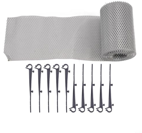 ZiStarlilife Rotolo di rete in alluminio per grondaie, 127 mm x 6,1 m o 150 mm x 6,1 m, resistente alla ruggine, protezione da foglie e detriti, per il drenaggio del tetto e l'uso in giardino (150 x