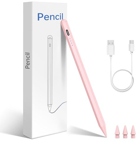 Stylus Pen for iPad A16 Pencil,(2018-2026) Apple Pencil with Palm Rejection | Fast Charge,Tilt Sensitivity,for iPad 11/10/9/8/7/6th Generation, Pro 13/12.9/11/M4, Air 7/6/5/4/3/M3,Mini 5th (pink)