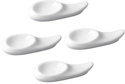 ROMISBABA 4pezzi Supporti per Bacchette Bianchi in Ceramica Poggia Posate Eleganti per Cucchiaio e Forchetta per Tavola Ordinata e Decorativa