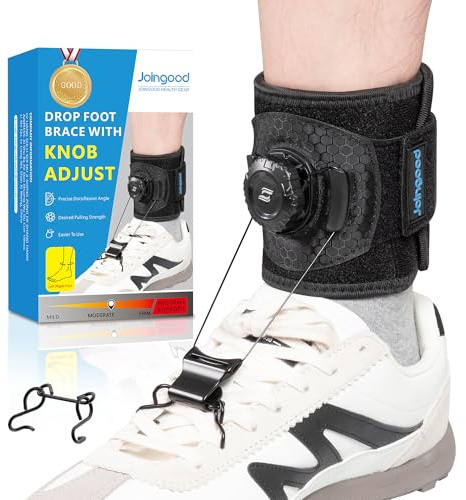 Joingood Support de Soulèvement du Pied Réglable avec Cadran de Réglage Facile, Crochet Large et Clip pour Chaussure pour une Marche Stable, Aide Quotidienne Confortable pour Hommes et Femmes, S/M