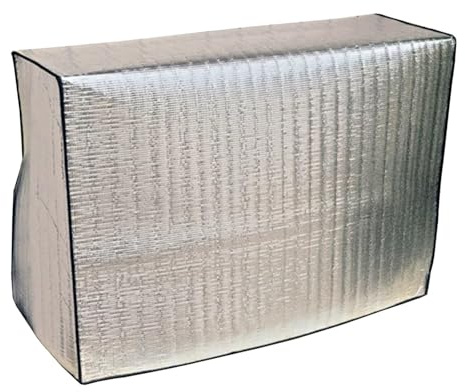 Outdoor air conditioner cover, waterproof and dustproof swimming pool heat pump cover, with aluminum film, with windproof elastic band,90x62x38cm/35x24x15in