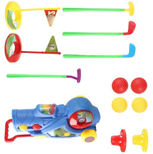 Ensemble de golf portable pour enfants, étui compact rétractable, parfait pour les voyages, le jeu dans le jardin, améliore les compétences de concentration des enfants en plein air