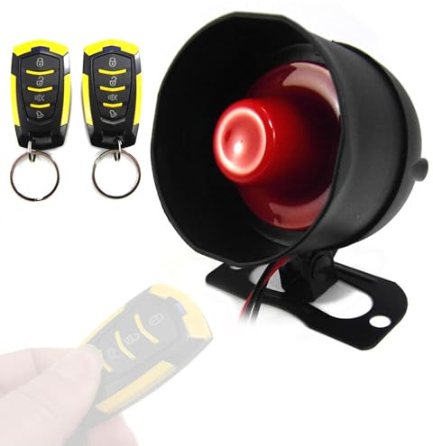 Walmeck Alarme de Voiture Universelle 125 DB, Dispositif de Protection Automobile 12 Volts, Système de sensibilité à 7 Niveaux avec 2 Télécommandes, pour SUV, Petite Camionnette,