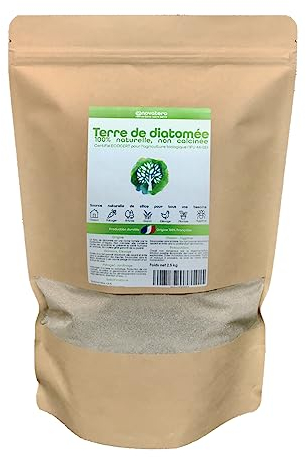 NOVATERA - Terre de Diatomée 100% Naturelle & Française - Ultrapure, Non Calcinée, Ecocert - Entretien, Jardin, Animaux, Élevage, Agriculture Biologique - Sachet Zip, 1kg