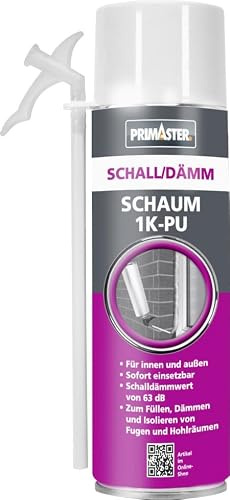 Primaster Schall- Dämm-Schaum 1K-PU 500ml Füllung, Dämmung, Isolierung