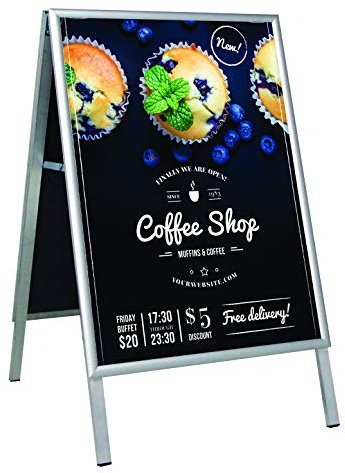 DISPLAY SALES Kundenstopper Indoor, Gehrung, DIN A1 Plakatständer mit 25 mm Profil