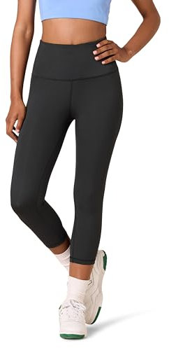 Amazon Essentials Leggings Capri Sportivi Modellanti per Allenamento a Vita Alta (Disponibili in Taglie Forti) Donna, Nero, S